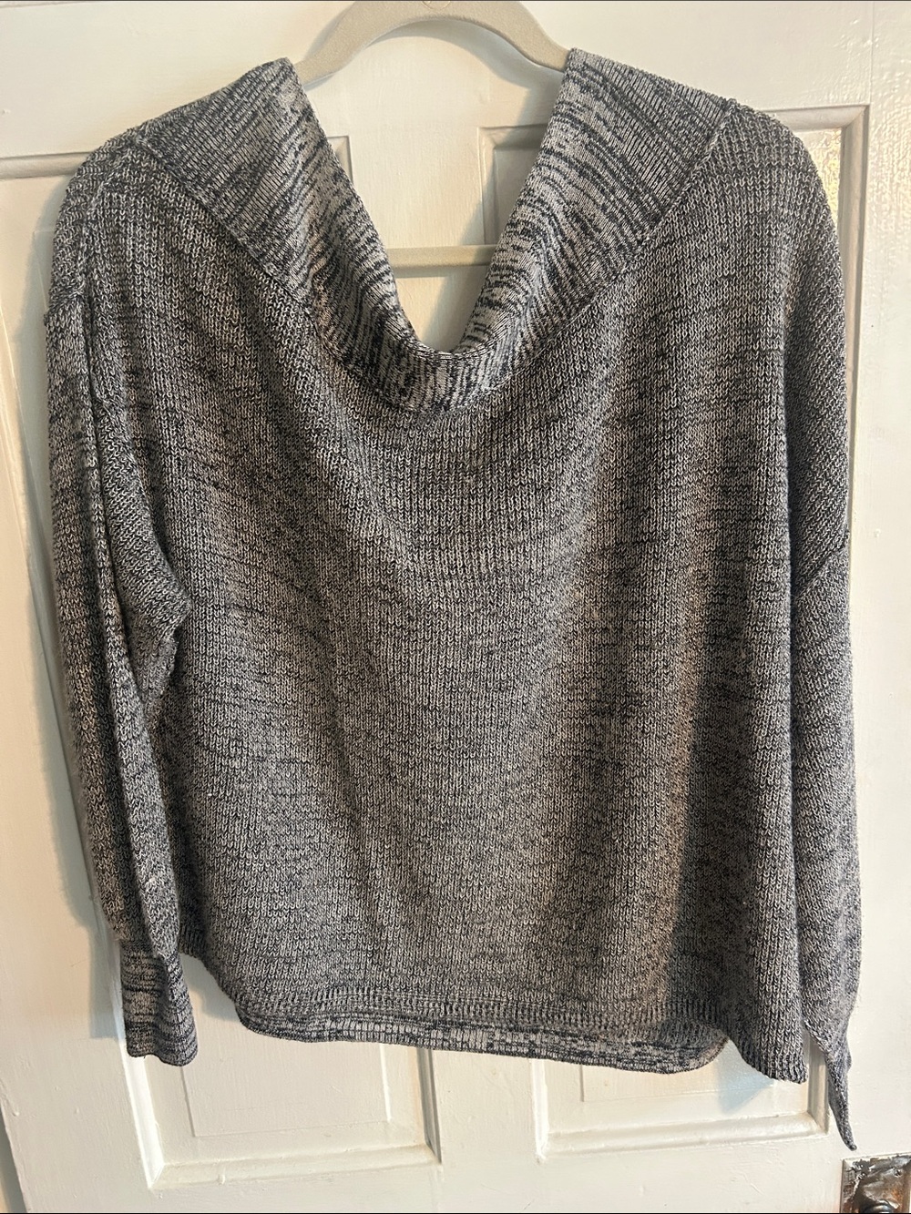 Free People Grey Marled Cowl Neck Sweater